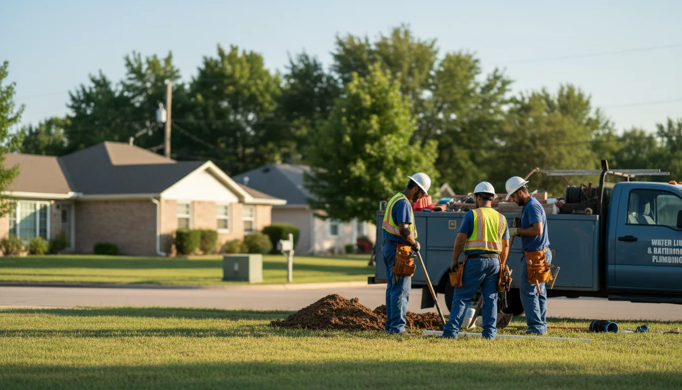 Residential water line and bathroom plumbing service in Hartshorn, MO